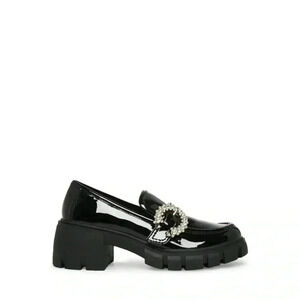 [7]Maden Girl Holiday Patent Leather Jewled Chunky Platform Lug Sole Loafer